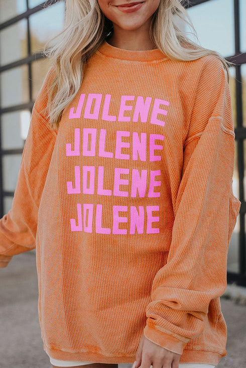 Ribbed Corduroy Oversized Sweatshirt